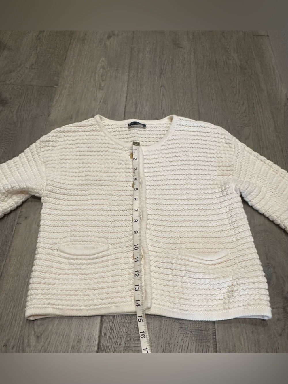 100% Cotton Textured Sweater Jacket petite XS - Picture 9 of 14